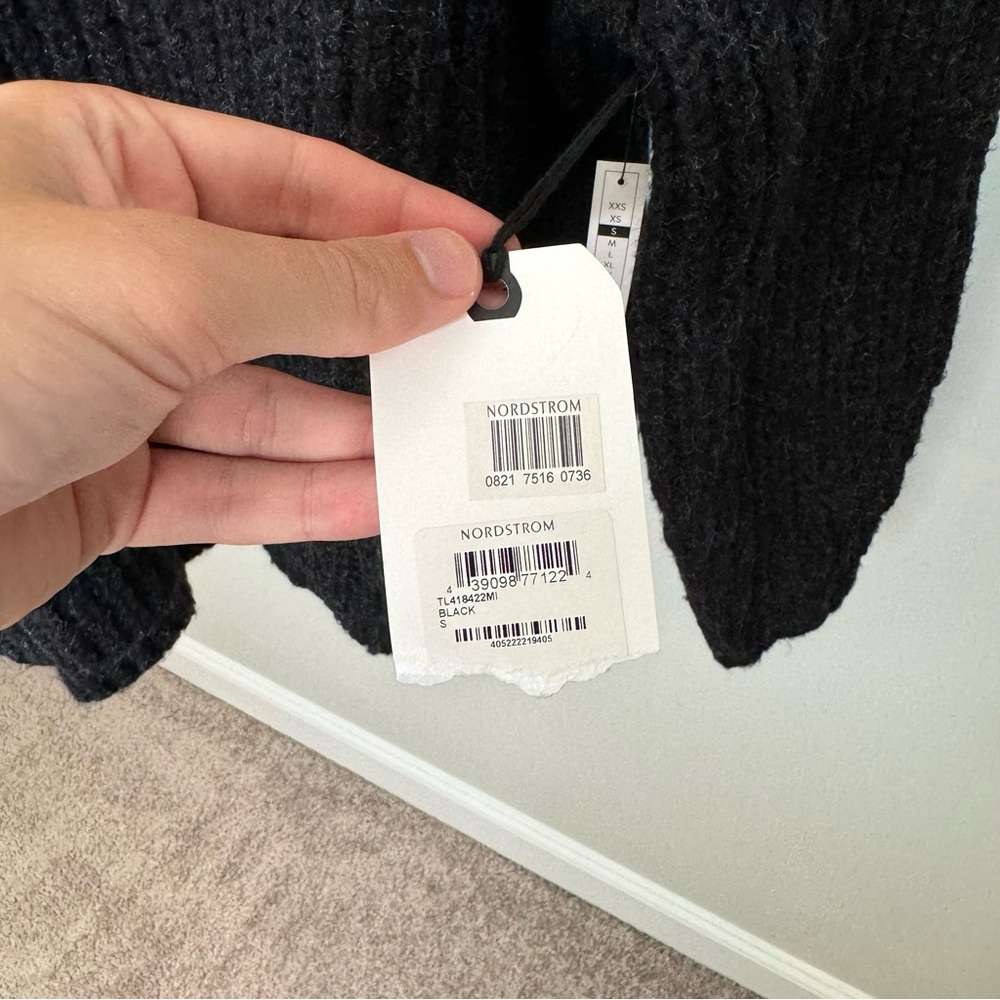 Leith Mock Neck Gray Chunky Knit Heavy Weight Pullover Sweater Long Sleeve - Picture 7 of 10